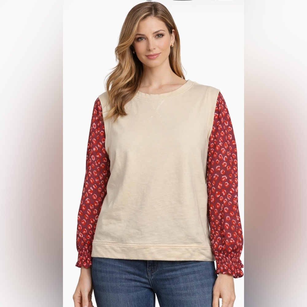 ❤️ Karlie Animal Print Bishop Sleeve Sweatshirt | Size L